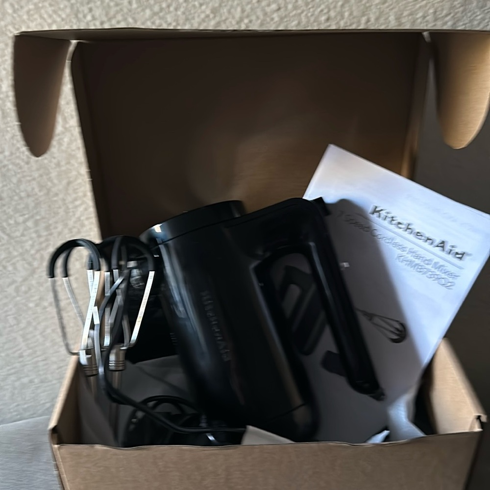kitchenAid cordless Hand Mixer- New In Box but has been opened